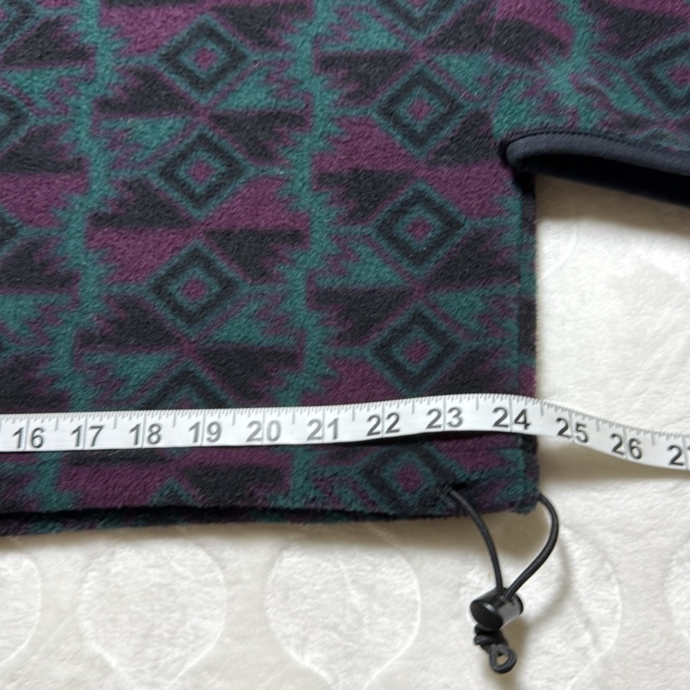 Woolrich Womens Vintage Fleece Pullover XL Aztec Print Snap Mock Neck 90s‎ - Picture 7 of 12